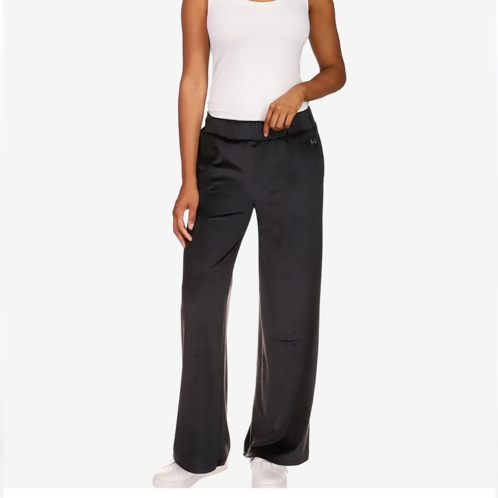 Michael Kors Women’s Velour Wide Led Black Track Pants Size Large NWT
